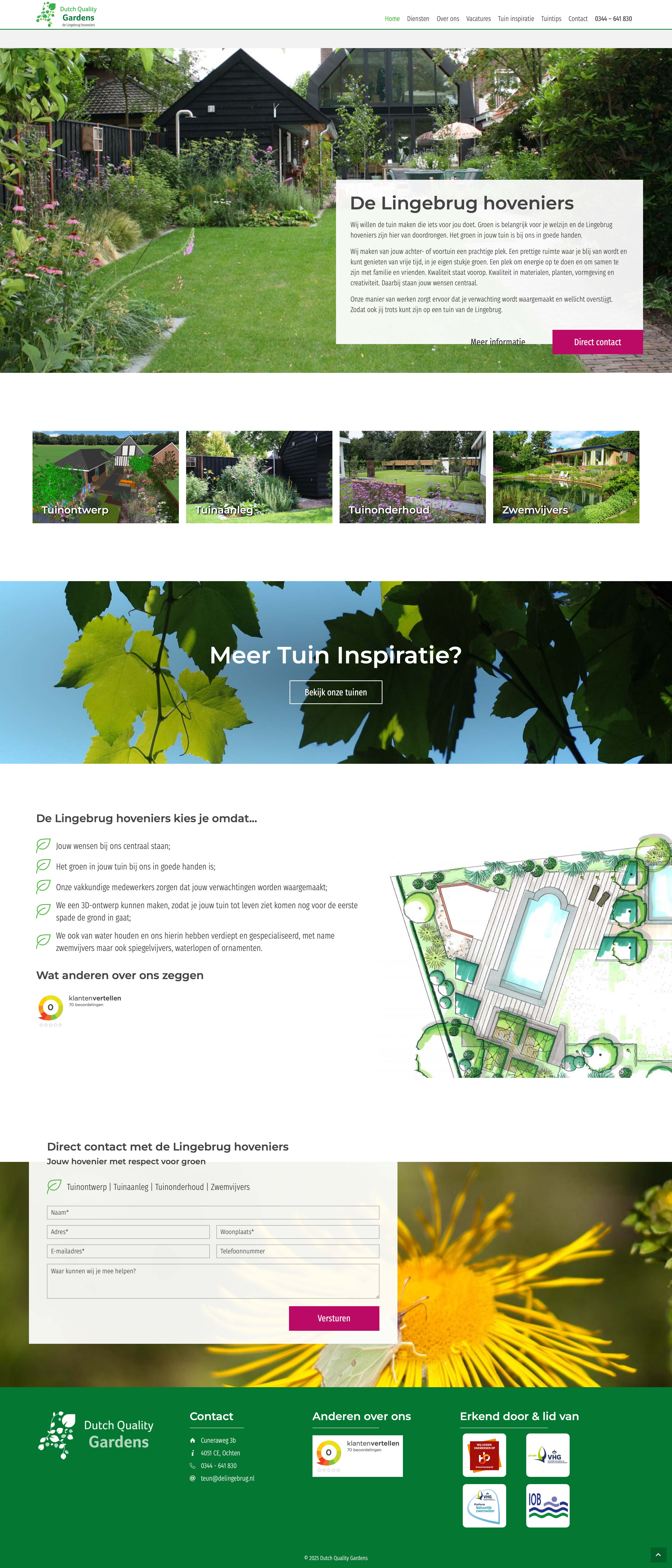 Website De Lingebrug Hoveniers